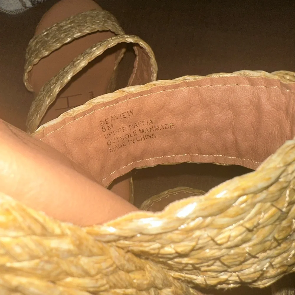 Natural Woven Platform Sandal in Tan